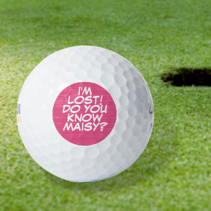 Personalised Name Comic Book Pink Lost Golf Balls