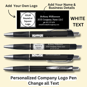 Personalised Name Company phone email, White Text 