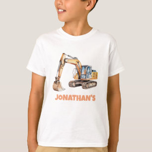 Personalised Name Construction Vehicle Excavator   T-Shirt