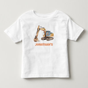 Personalised Name Construction Vehicle Excavator   Toddler T-Shirt