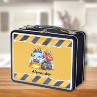 Personalised Name Construction Vehicles Baby Boy