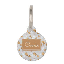 Personalised Name Cookies n Milk Cat Pet ID Tag