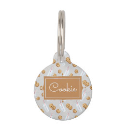 Personalised Name Cookies n Milk Cat Pet ID Tag