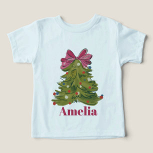 Personalised Name Coquette Christmas Tree Girly