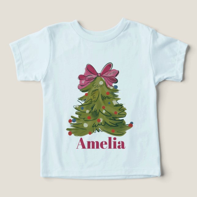 Personalised Name Coquette Christmas Tree Girly (Design Front)