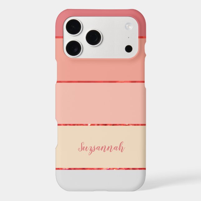 Personalised Name Coral Stripe Colour Palette Chip (Back)