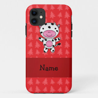 Personalised name cow red christmas trees Case-Mate iPhone case