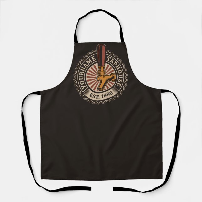 Personalised NAME Craft Beer Taphouse Brewery Bar  Apron (Front)