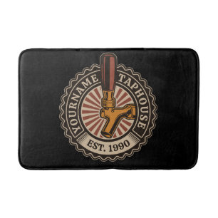 Personalised NAME Craft Beer Taphouse Brewery Bar Bath Mat