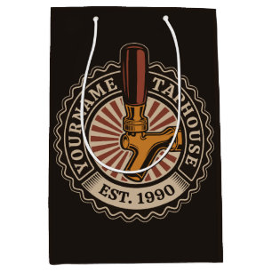 Personalised NAME Craft Beer Taphouse Brewery Bar  Medium Gift Bag