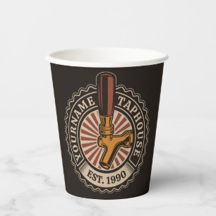 Personalised NAME Craft Beer Taphouse Brewery Bar Paper Cups