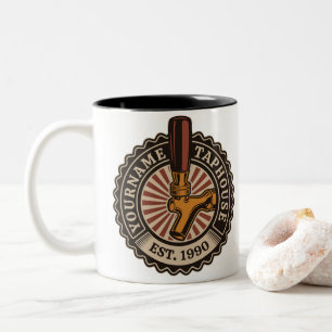 Personalised NAME Craft Beer Taphouse Brewery Bar  Two-Tone Coffee Mug