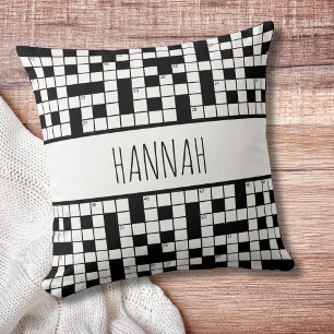 Personalised Name Crossword Puzzle Pattern Cushion