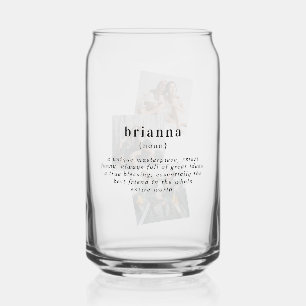 Personalised Name Custom Definition   3 Photo Can Glass