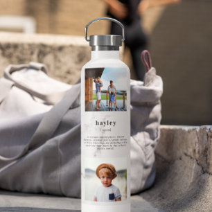 Personalised Name Custom Definition   8 Photo Water Bottle