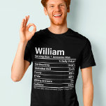 Personalised Name Custom Funny Nutrition Facts T-Shirt<br><div class="desc">Personalise a Shirt to be uniquely for your special Loved one to create a unique gift for birthdays, anniversaries, weddings or any day you want to show how much he/she means to you, with this Funny Nutrition Facts Idea. Customise or edit further by clicking the "customise further" link and use...</div>
