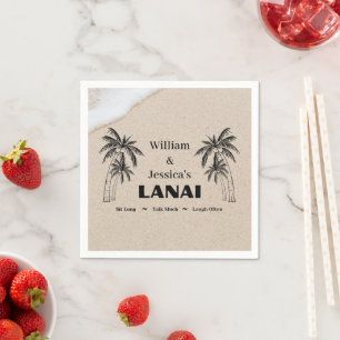 Personalised Name Custom Lanai Tropical Palm Trees Napkin