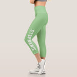 Personalised Name Custom Made Capri Leggings<br><div class="desc">Personalised Name Custom Made Capri Leggings Mint Green. Personalise this custom DIY design with your own name or text. Click customise further to choose your own colours.</div>