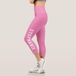 Personalised Name Custom Made Capri Leggings<br><div class="desc">Personalised Name Custom Made Capri Leggings Pink. Personalise this custom DIY design with your own name or text. Click customise further to choose your own colours.</div>