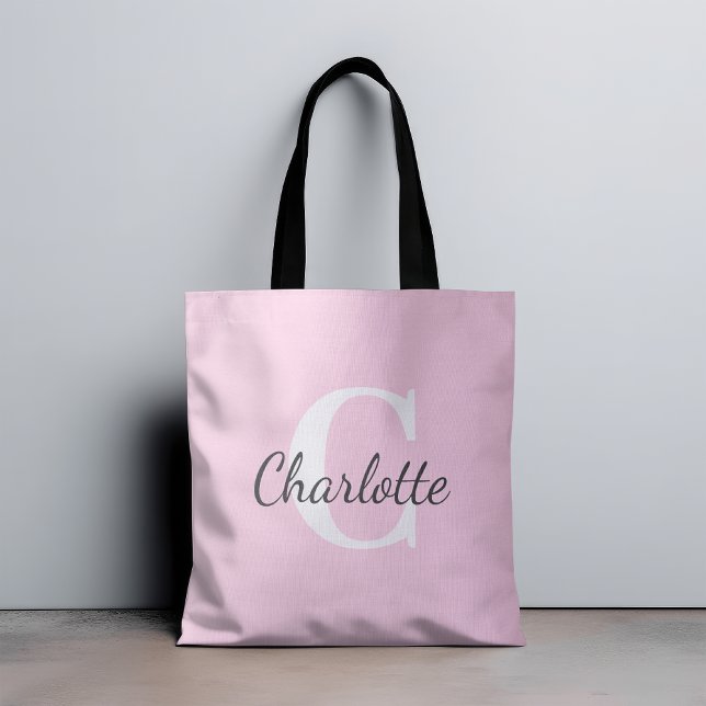 Personalised Name Custom Minimalist Monogram Tote Bag (Creator Uploaded)