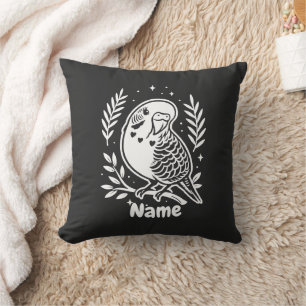 Personalised Name & Custom Photo Back Budgie Lover Cushion