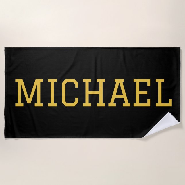 Personalised Name Custom Pool Birthday Vacation Beach Towel (Front)