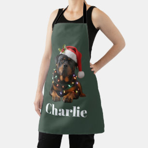 Personalised Name Custom Rottweiler Dog Christmas  Apron