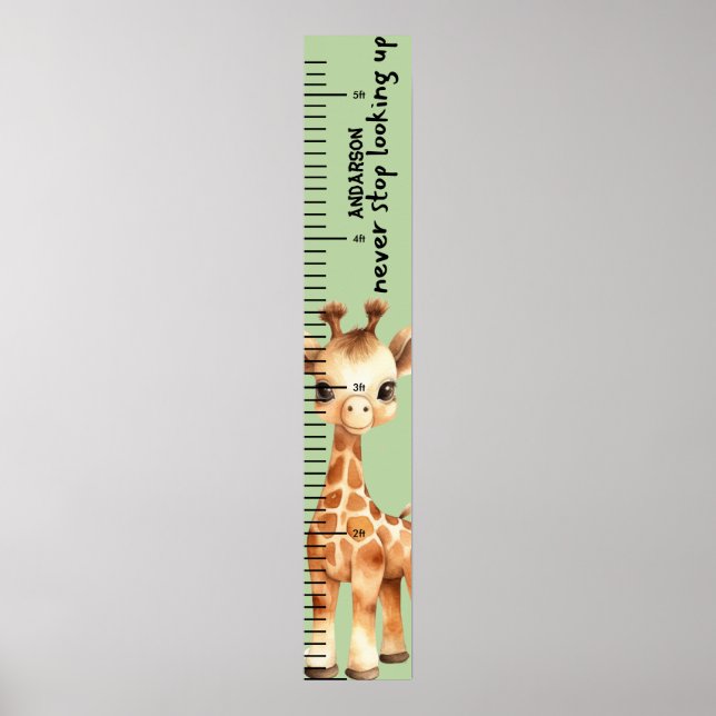 Personalised Name Cute  Baby Boy Growth Chart (Front)
