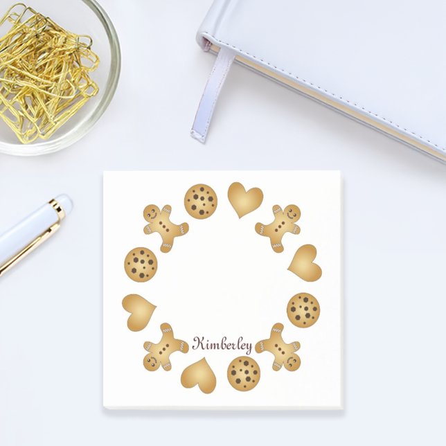 Personalised Name Cute Cookie Gingerbread Man Post-it Notes (Creator Uploaded)