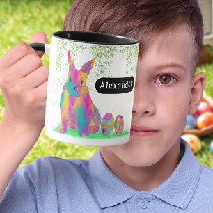 Personalised Name Cute Easter Bunny Egg Hunt Mug
