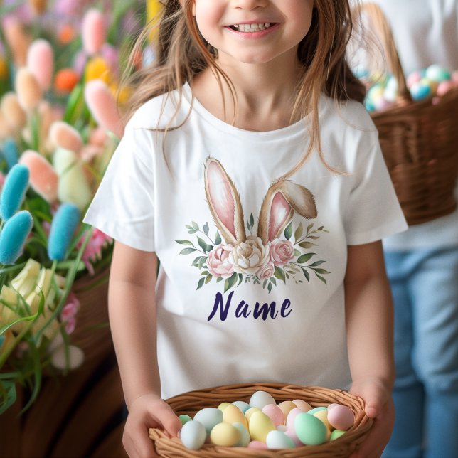 Personalised Name Cute Easter Bunny Kids T-Shirt (Creator Uploaded)