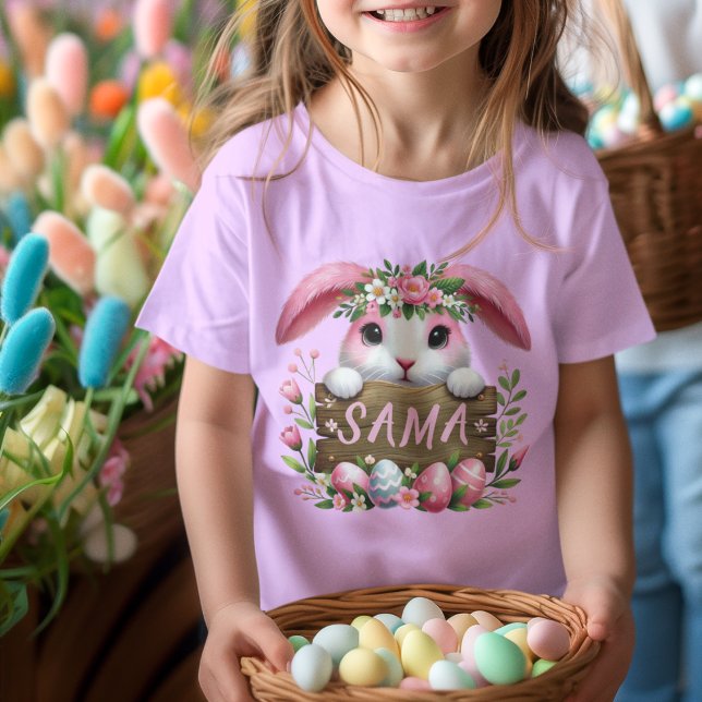 Personalised Name Cute Easter Bunny Kids T-Shirt (Creator Uploaded)