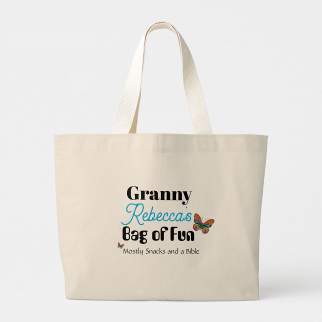 Personalised Name | Cute Granny Bag of Fun Tote  (Back)