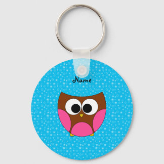 Personalised name cute owl key ring