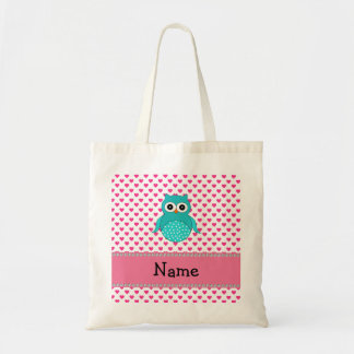 Personalised name cute owl tote bag