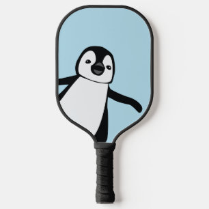 Personalised Name Cute Peeking Penguin blue Pickleball Paddle