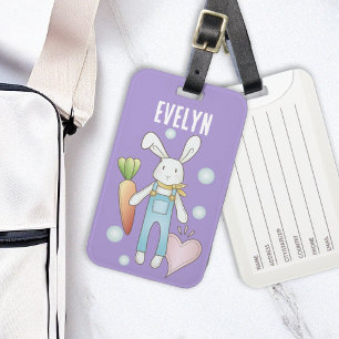Personalised Name Cute Stuffed Animal Bunny Luggage Tag