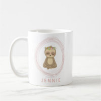 Personalised Name Cute Yoga Sloth Meditation