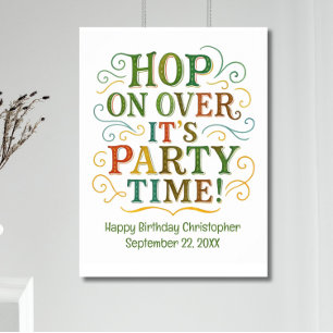 Personalised Name Date Party Time Birthday Poster