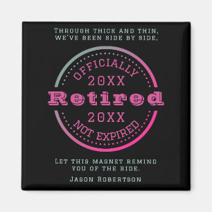 Personalised Name Date Retirement Favour for Guest Magnet