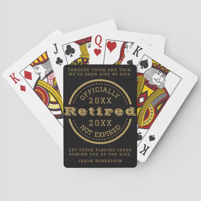 Personalised Name Date Retirement Favour for Guest Playing Cards (Back)