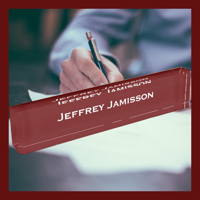 Personalised Name Deep Burgundy Acrylic Nameplate (Creator Uploaded)