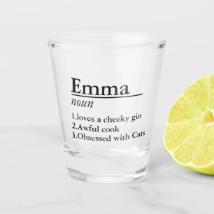 Personalised Name Definition Black Shot Glass