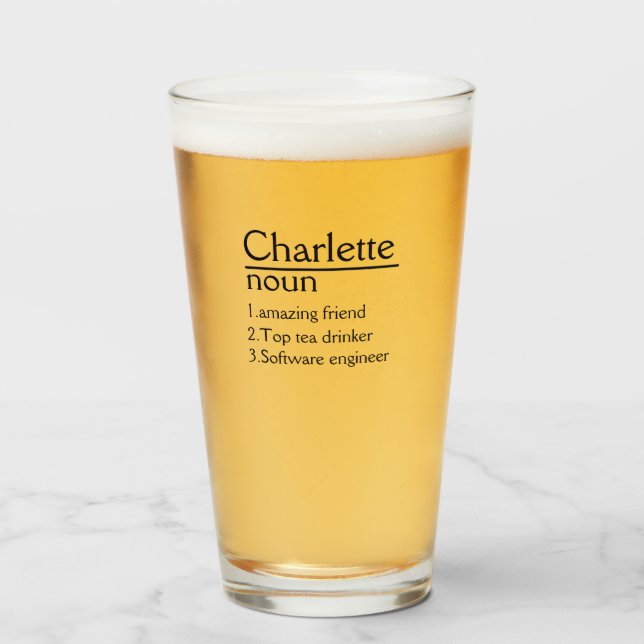 Personalised Name Definition  glass cup (Front Filled)