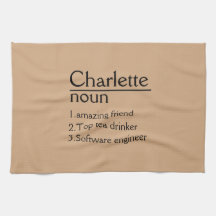 Personalised Name definition Kitchen Towels