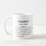 Personalised name definition mug<br><div class="desc">This wonderful Monogrammed and Personalised Name Definition Mug makes a fabulous gift for any friend, work colleague or loved one. Personalisation options are for the front and back of the mug. This mug is suitable to be gifted to anyone. You can personalise this mug with any name, text or phrase...</div>