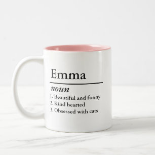 Personalised Name Definition Noun Custom Text Two-Tone Coffee Mug