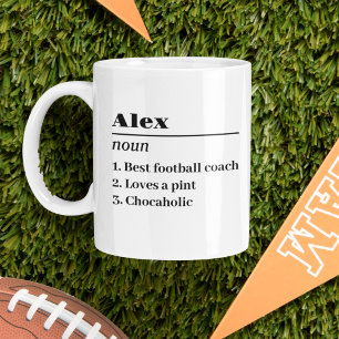 Personalised Name Definition Noun Football Coach Coffee Mug