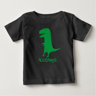 Personalised Name Dinosaur Funny Baby T-Shirt