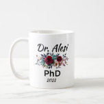 Personalised Name, Doctor Phd Graduation Mug<br><div class="desc">This is a high-quality ceramic mug with a flawless design that is dishwasher and microwave safe. It's the perfect gift for a fresh PhD graduate.</div>